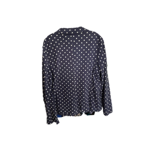 Talbots Navy White Polka Dot Blazer Jacket Women’s XL - Picture 4 of 10